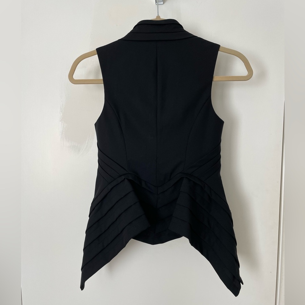 ALLSAINTS Wool Waistcoat Asymetrical Sleeveless Vest Top US2/UK6 - Picture 2 of 4